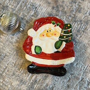 Festive Santa Claus Cookie Plate